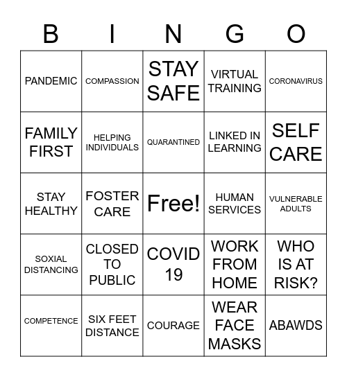 QUARANTINED BINGO JULY 2020 Bingo Card