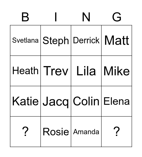 Do you have them? Bingo Card