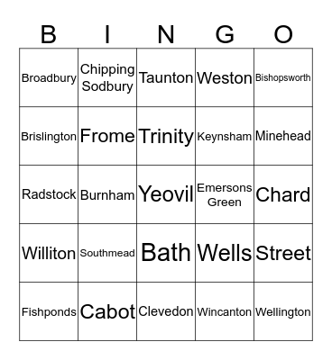 Station Codes Bingo Card