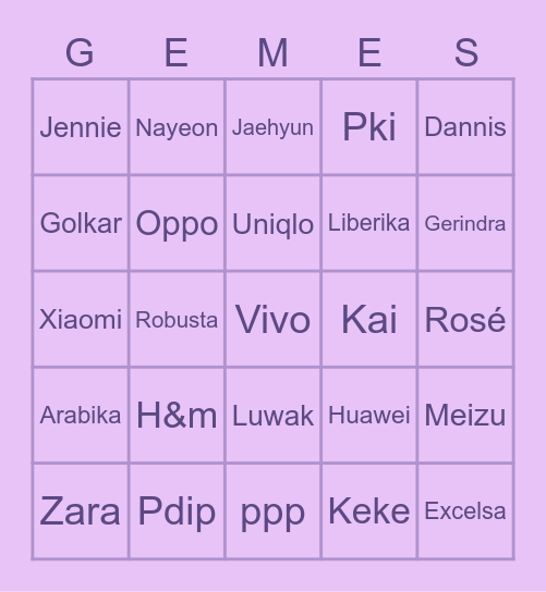 👶 bingo sanya 👶 Bingo Card