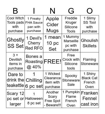 Halloween Bingo Card