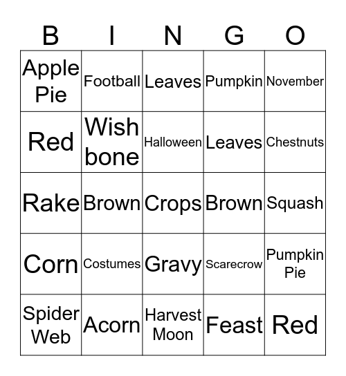 FALL  Bingo Card