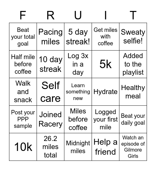 Fruit Loops Bingo Card