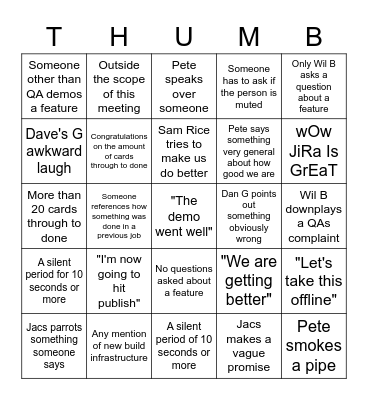 Demo/Retro Bingo Card