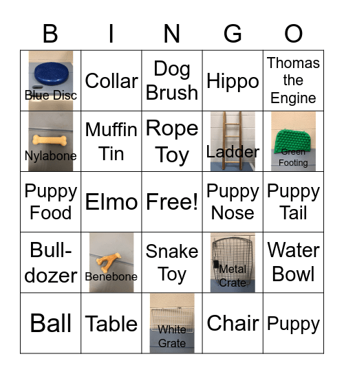 Puppy Bingo Card