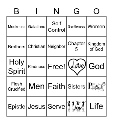 Fruit of the Spirit Bingo Card