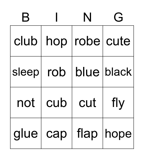 l Bingo Card