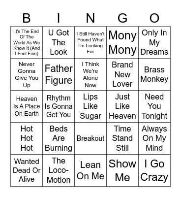 1987 Bingo Card