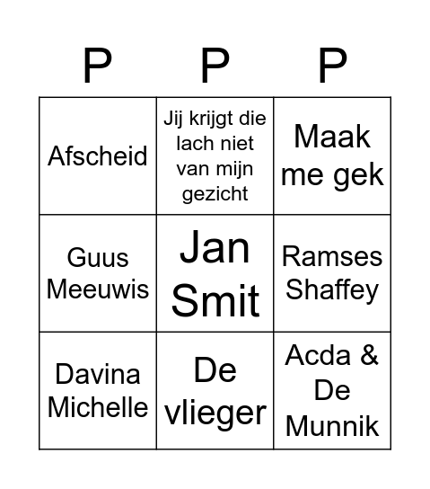 Van Hollandse bodem Bingo Card