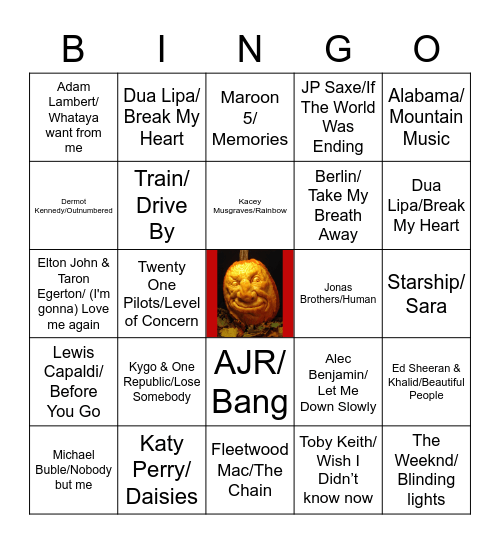 Music Bingo! Bingo Card