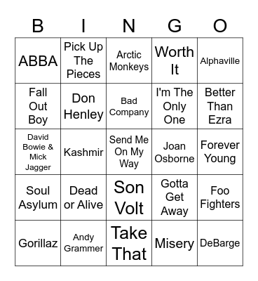 75 85 95 05 15 Bingo Card