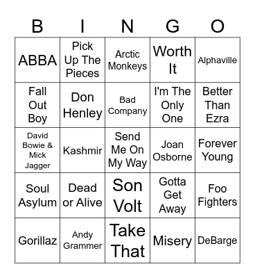 xxxxxxxx Bingo Card