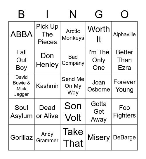 75 85 95 05 15 Bingo Card