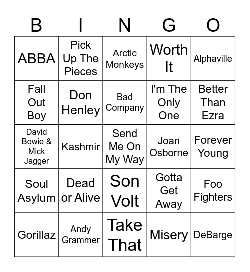 xxxxxxxx Bingo Card