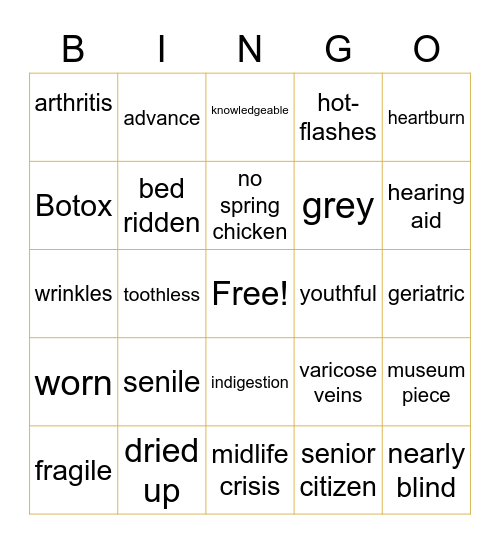 Happy 50th Birthday Bingo Card