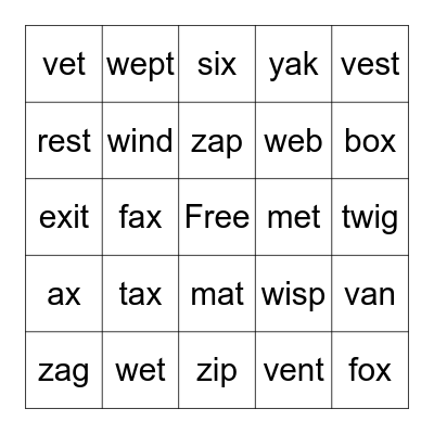 B   O   M   R   C   K Bingo Card