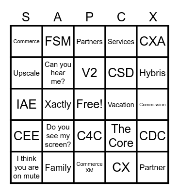 BINGO! Mid-Market West Bingo Card