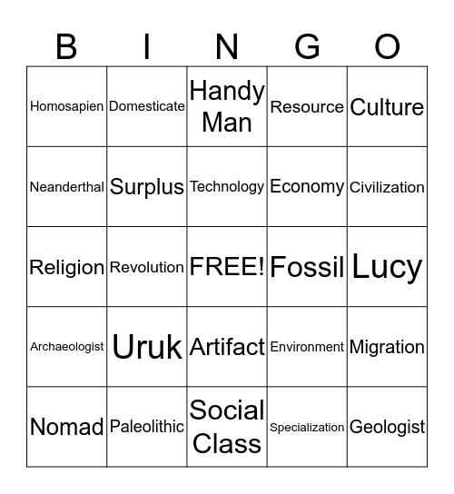 Review Bingo Card