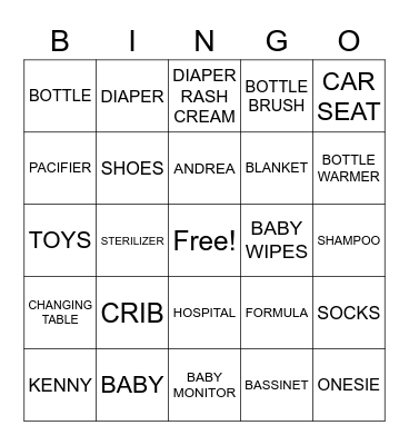 TEAM GIRL OR TEAM BOY Bingo Card