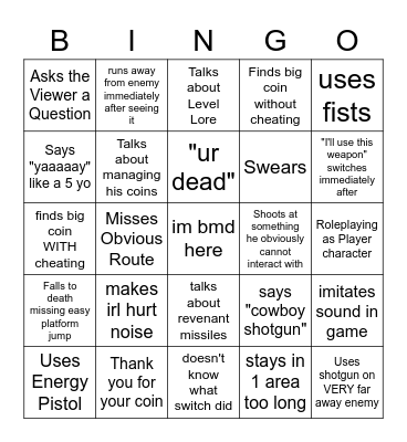 bimbo Bingo Card