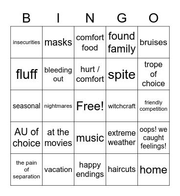 Operation: Write It! Bingo Card
