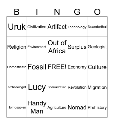 Review Bingo Card