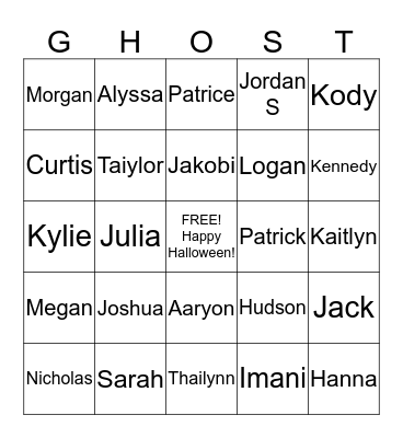 Neiner 4th Grade Bingo Card