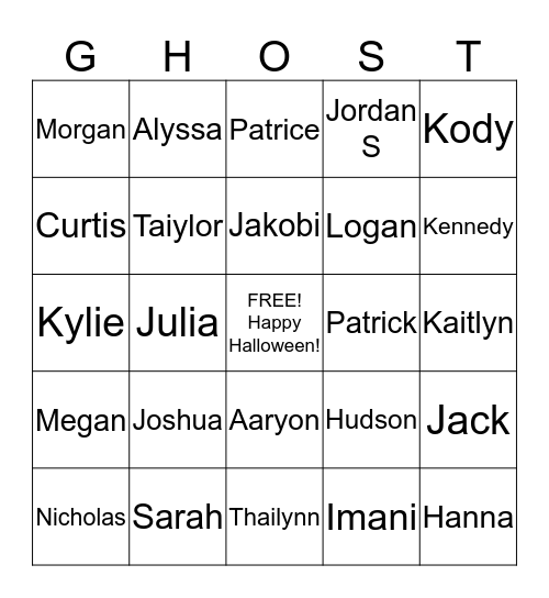 Neiner 4th Grade Bingo Card