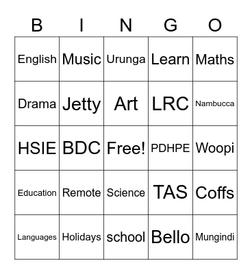 BDC Bingo Card