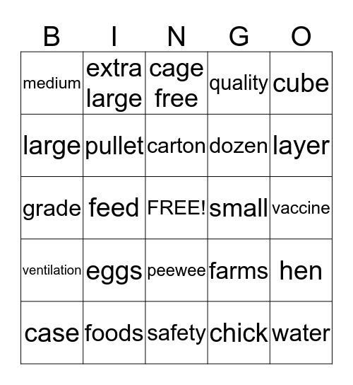 Sparboe Bingo Card