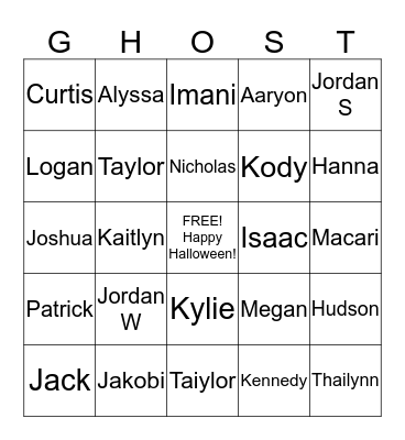 Neiner 4th Grade Bingo Card