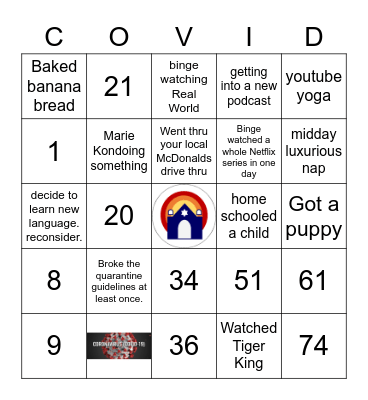 COVID Bingo Card