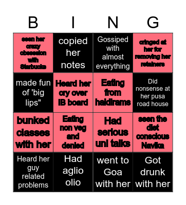 Navika's Birthday Bingo Card