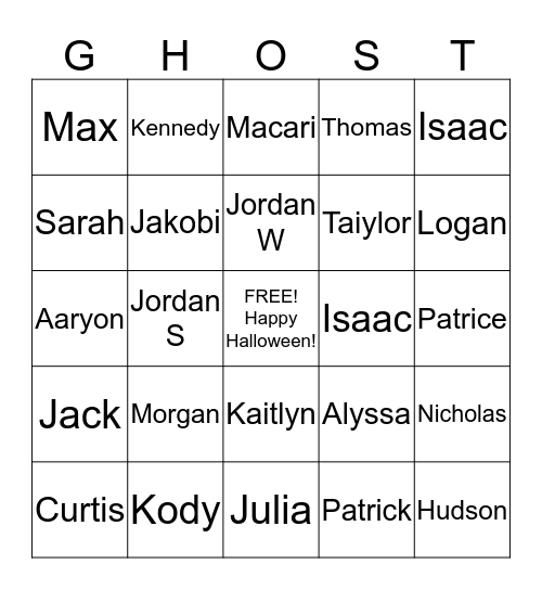 Neiner 4th Grade Bingo Card