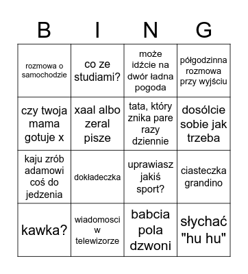 wizyta u kai Bingo Card