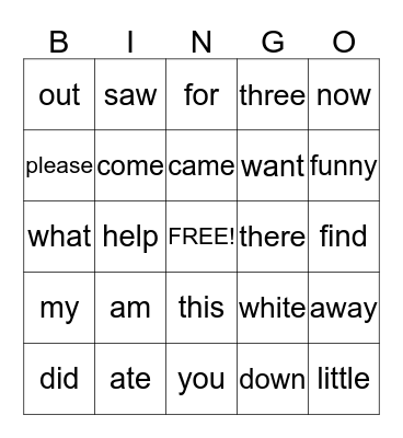 DeKyn  Bingo Card