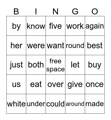Dustin Bingo Card