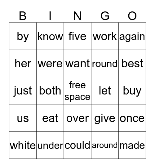 Dustin Bingo Card