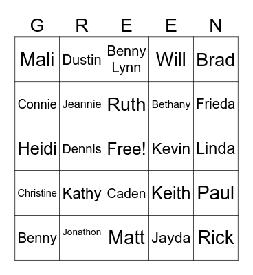 FAMILY REUNION 2020 BINGO Card