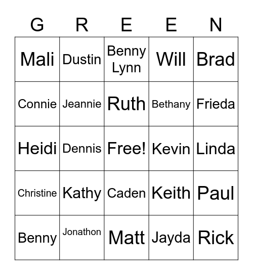 FAMILY REUNION 2020 BINGO Card