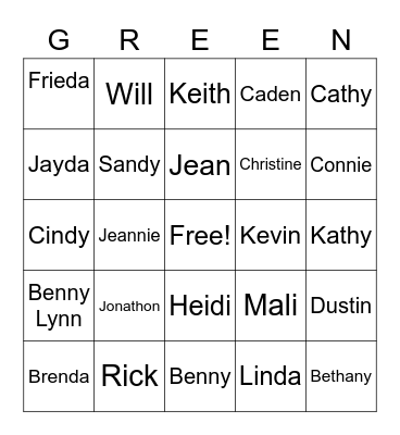 Family Reunion 2020 Bingo Card