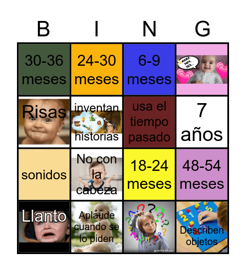 Lotería Desarrollo Lingüístico Bingo Card