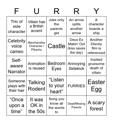 Disney Bingo Card