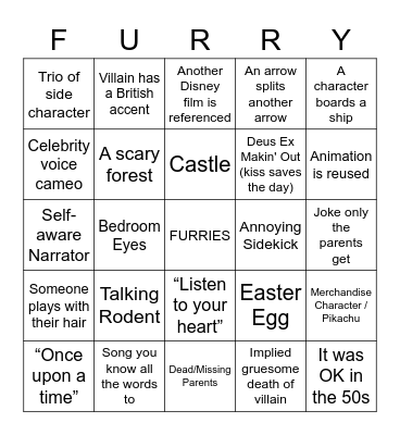 Disney Bingo Card