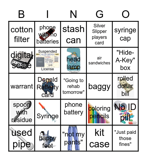 Tweaker Bingo Card