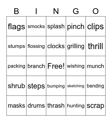 Lesson 18 Bingo Card