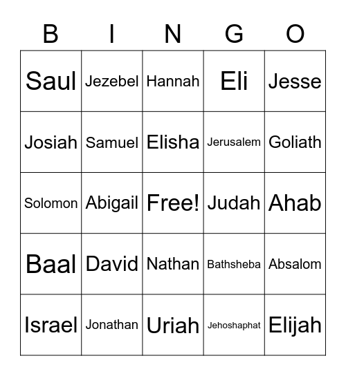 Chronicles Bingo Card