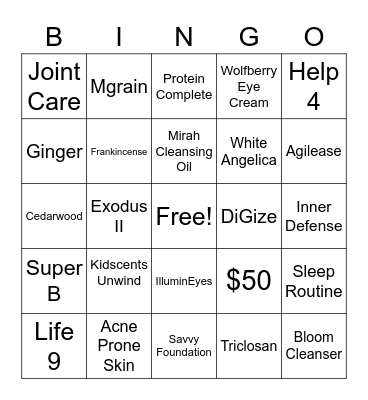 Heath and Wellness Bingo Card