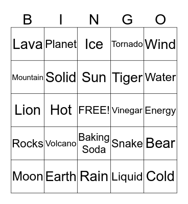 Science Bingo! Bingo Card