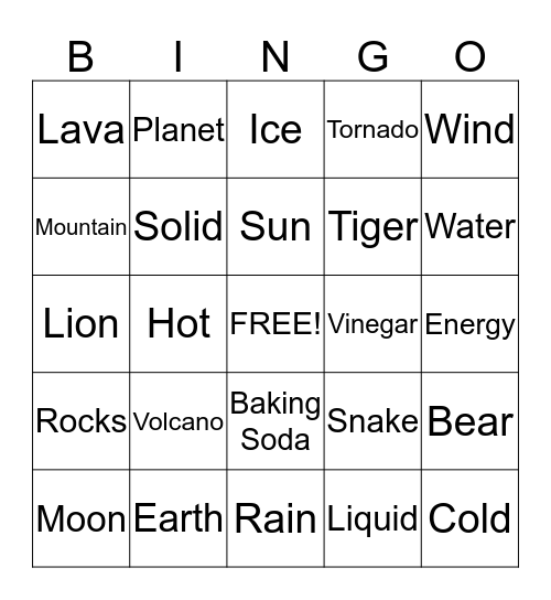 Science Bingo! Bingo Card